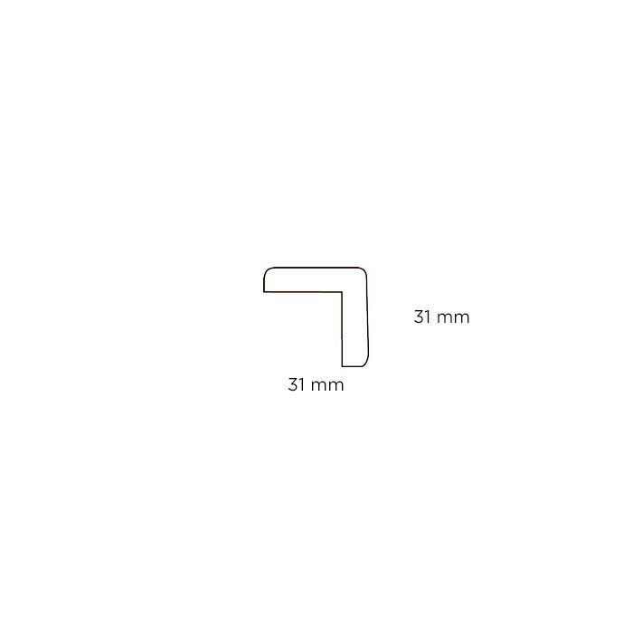 Hjørnelist plast hvit – 31 x 31 x 3000 mm